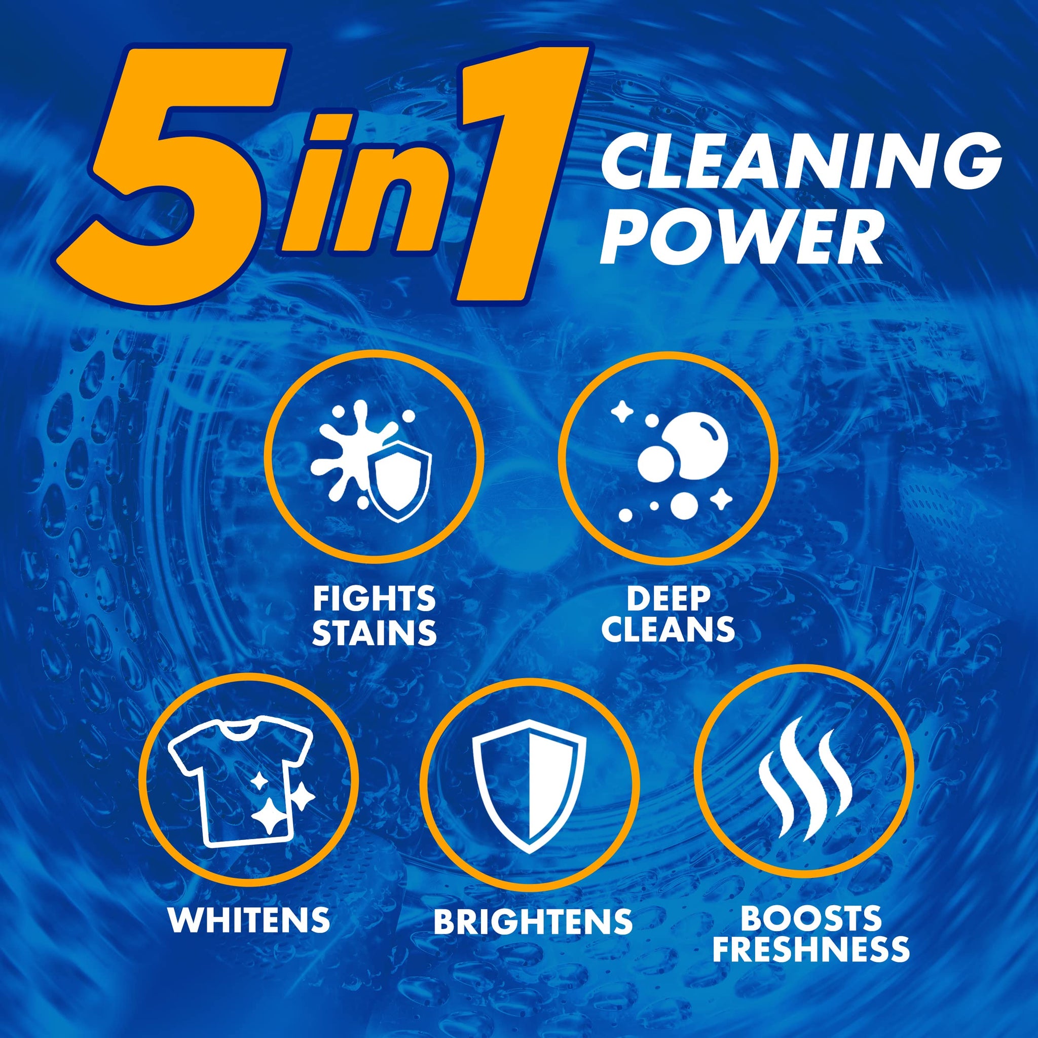 ARM & HAMMER Plus OxiClean Laundry Detergent, 5 in 1 Laundry Stain Remover, Fresh Scent Liquid Laundry Detergent, 201.6 Fl Oz Bottle