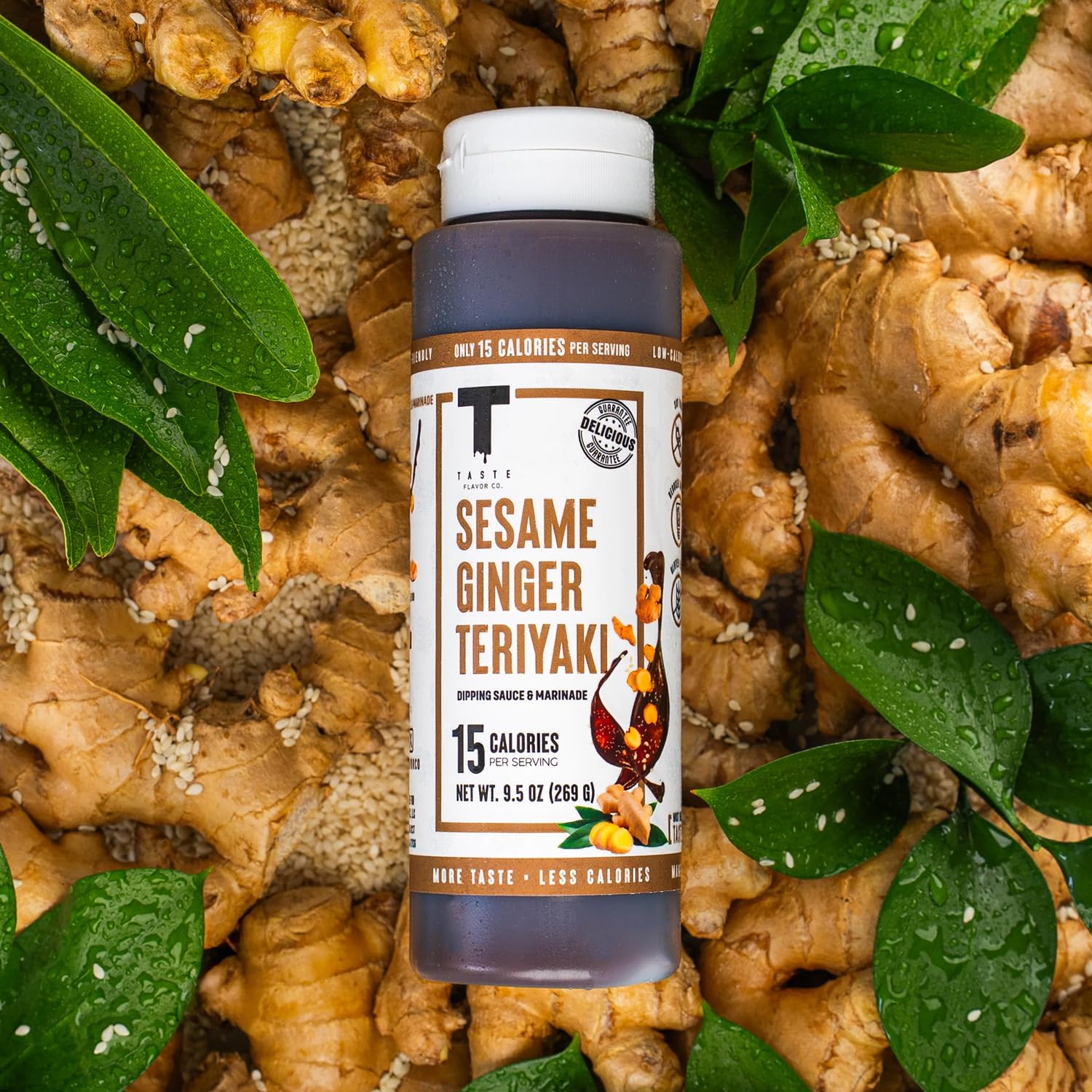 Taste Flavor Co. Wing Sauce and Marinade, Great Tasting, Keto Friendly, Low-Calorie Sauce (Sesame Ginger Teriyaki)