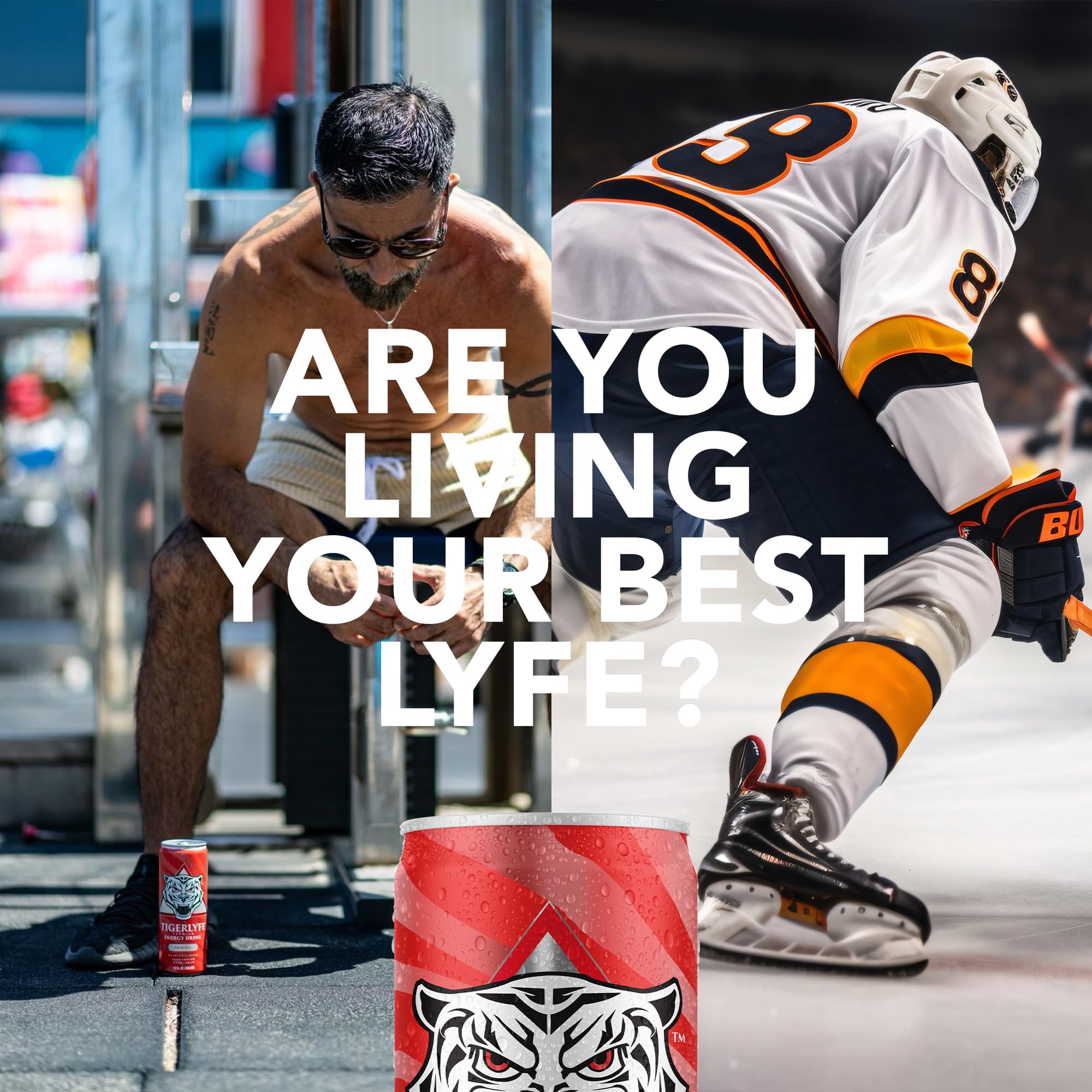 TIGERLYFE Energy Drink 4 Pack, 12oz Slim Cans, Energy Drinks Bulk with 24g Cane Sugar, 110 Calories Energy Drink for Energy & Focus, Zero Calorie