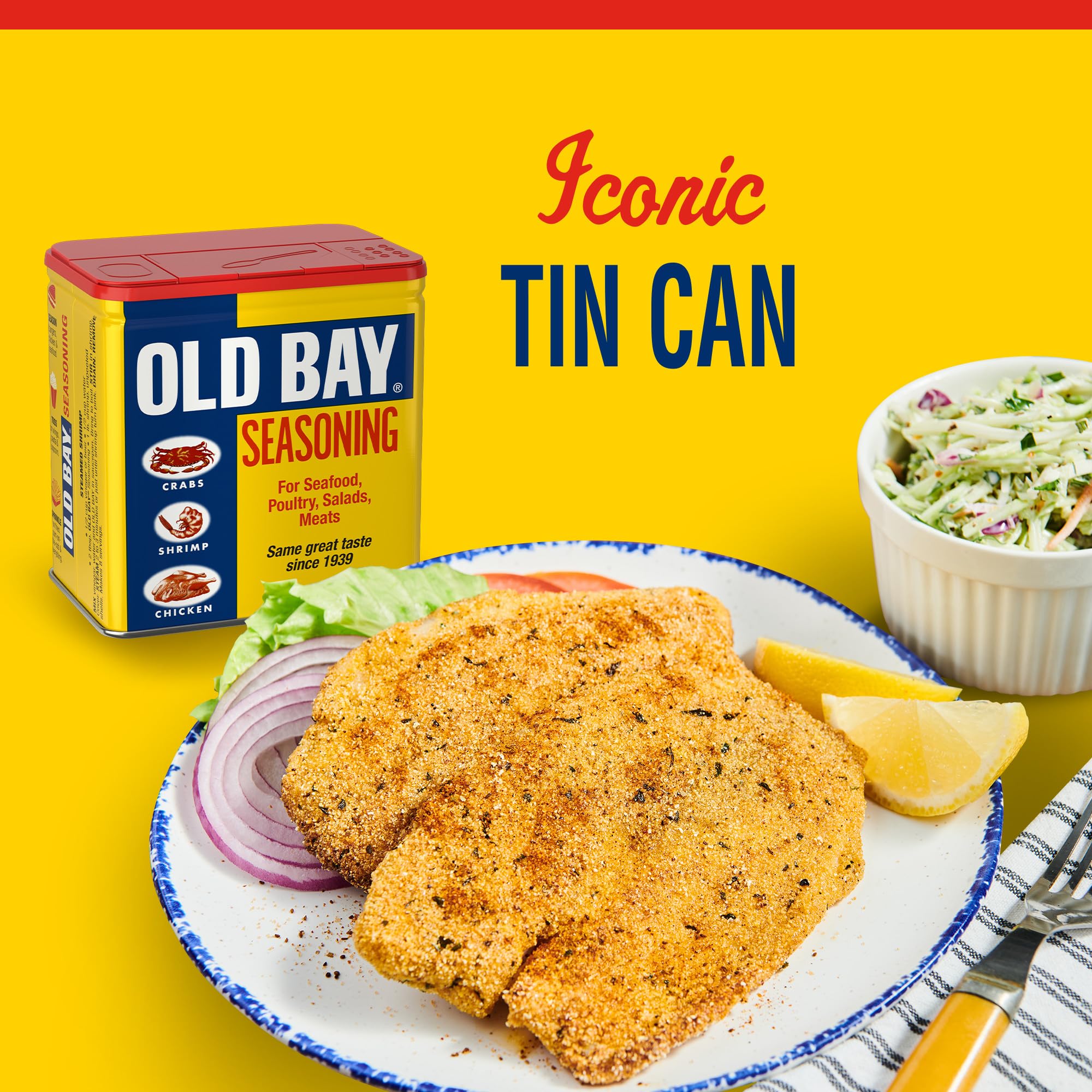 OLD BAY Seasoning, Classic Seafood, Non GMO, Gluten Free, Unique Blend of 18 Herbs & Spices for Shrimp, Crab Dip, Seafood & More, 6 oz