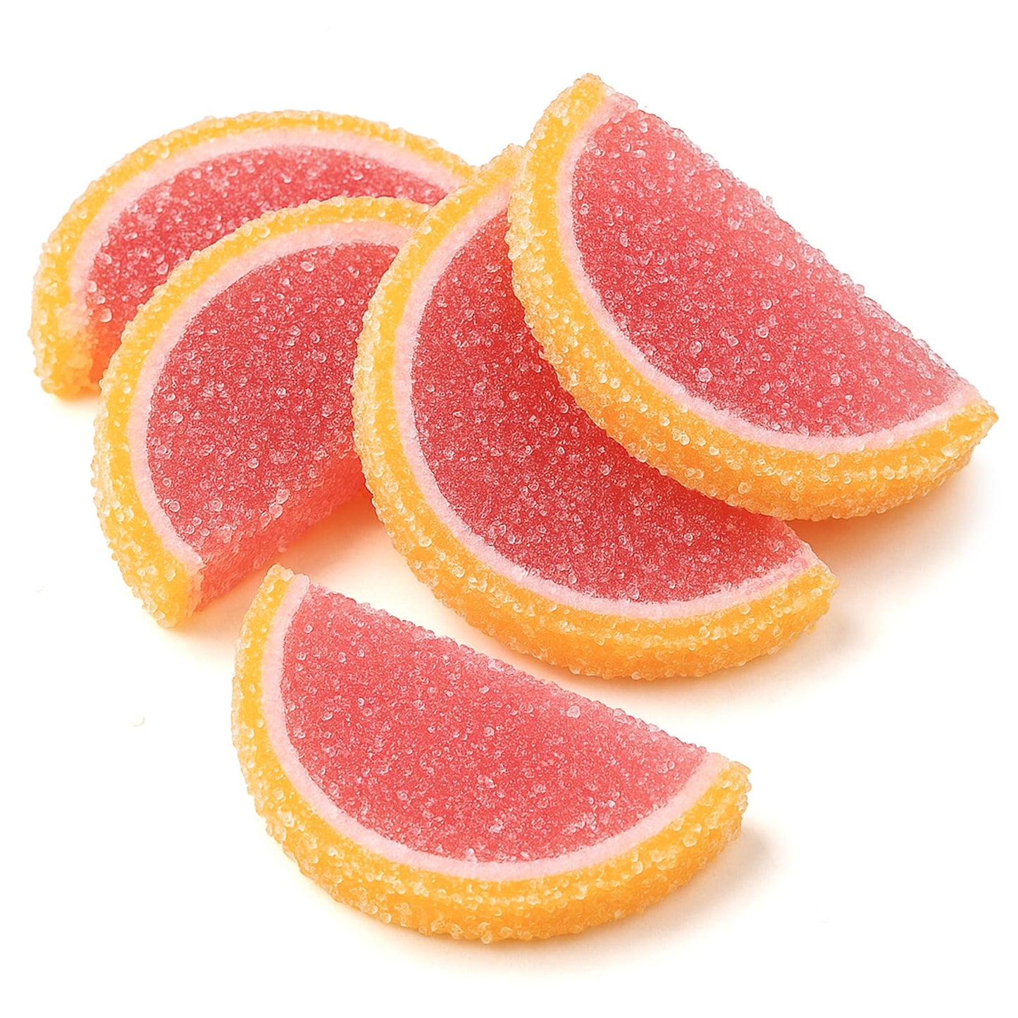 NY Spice Shop Pink Grape Fruit Slices Candy - 8 Ounce Citrus Flavor Chewy Jelly Fruit Slices Candy - Old Fashioned Sliced Pink Grape Fruits Gummies