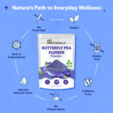 Biofunctionals Blue Butterfly Pea Flower Powder 4 oz, Natural Blue Matcha Food Coloring Caffeine Free High in Antioxidants
