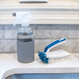 Unger Multi-Purpose Counter and Fixture Scrub Brush, Non-Slip Small Household Cleaning Supplies, Removes Dirt and Grime from Bathroom Sinks, Kitchen