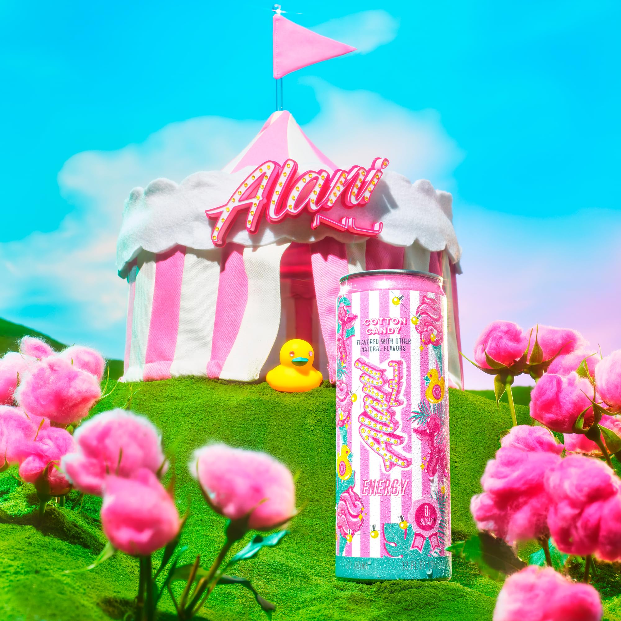 Alani Nu COTTON CANDY Sugar Free, Low Calorie Energy Drinks, 200mg Caffeine, Biotin B Vitamins, Zero Sugar, 10 Calories, 12 Fl Oz Cans, 24 Pack