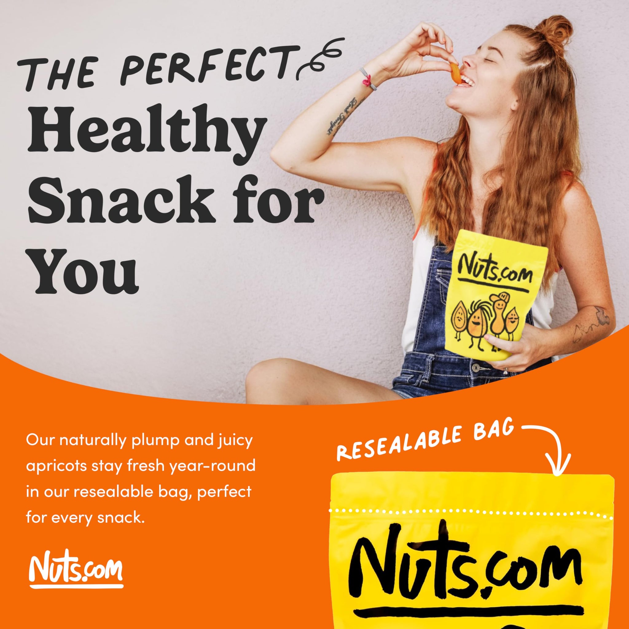 Nuts.com - Dried Apricots - No Sugar Added, Healthy Fruit Snack for Adults & Kids - Naturally Plump & Juicy, Good Source of Potassium & Fiber - Vegan