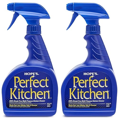 HOPE'S Perfect Kitchen Cleaner Spray - 32 Oz No-Residue All Purpose Cleaning Spray - Multisurface Degreaser for Counters, Stoves, Microwaves, and More