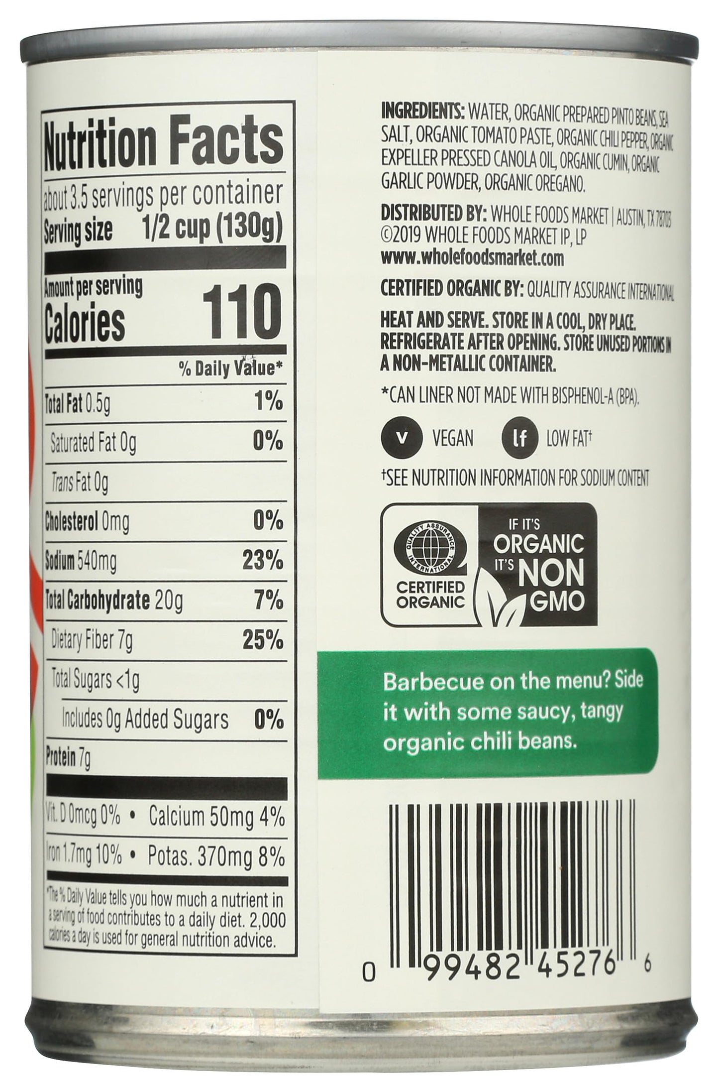 365 by Whole Foods Market, Organic Chili Beans, 15 Ounce