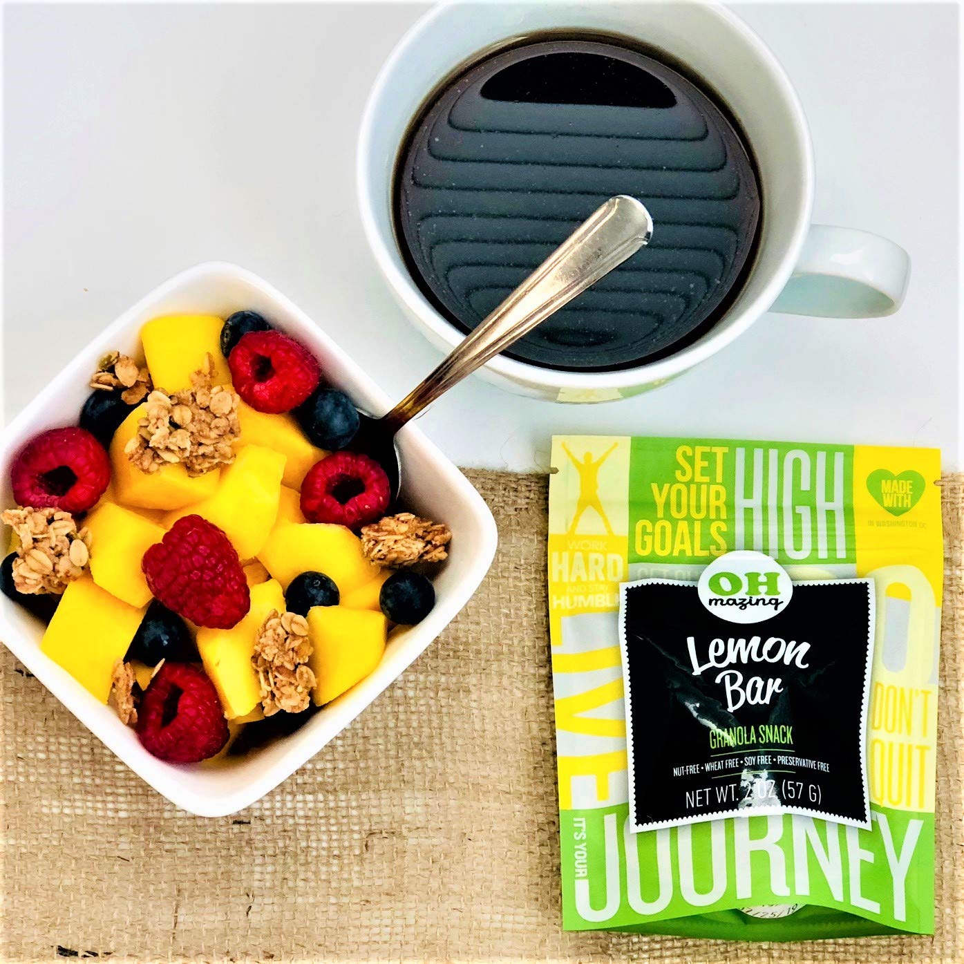 Oh-Mazing Granola Snack, Nut-Free, Gluten-Free, Lemon Bar, 2 Ounce Bag (Pack of 10)