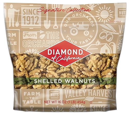 Diamond of California Signature Collection Shelled Walnut Halves and Pieces, Pre-Shelled Raw Walnuts for Wholesome Snacking or Topping Your Favorite