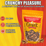 OZARK NUT ROASTERS, Chipotle Roasted Cashews with Spicy Kick, Flavored Savory Snacks, World-Class Gourmet Candied Nuts, Resealable Pack (14 oz)