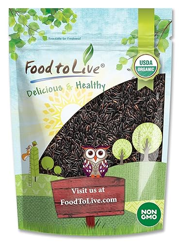Food to Live Organic Black Rice, 1.5 Pounds - Whole Grain Non-GMO Rice. Nutty and Sweet Flavor. Rich in Antioxidants and Dietary Fiber. Kosher, Vegan.