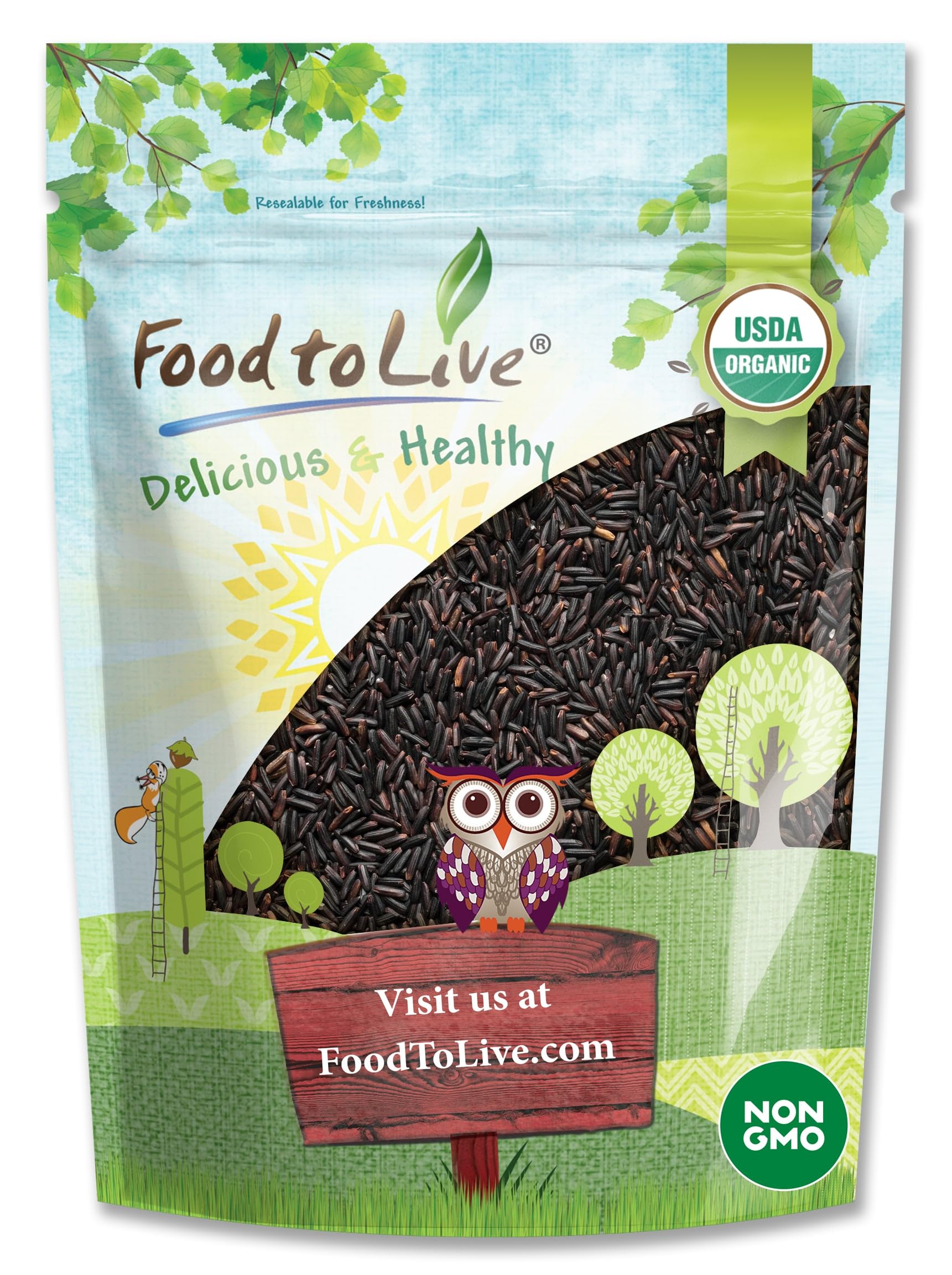 Food to Live Organic Black Rice, 1.5 Pounds - Whole Grain Non-GMO Rice. Nutty and Sweet Flavor. Rich in Antioxidants and Dietary Fiber. Kosher, Vegan.