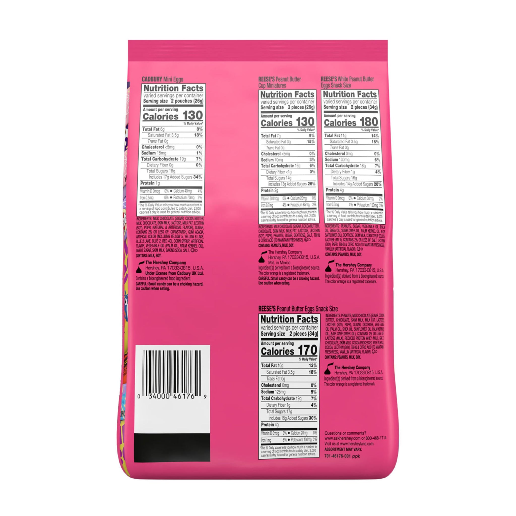 Hershey Assorted Flavored, Easter Candy Bag, 27.83 oz (70 Pieces)