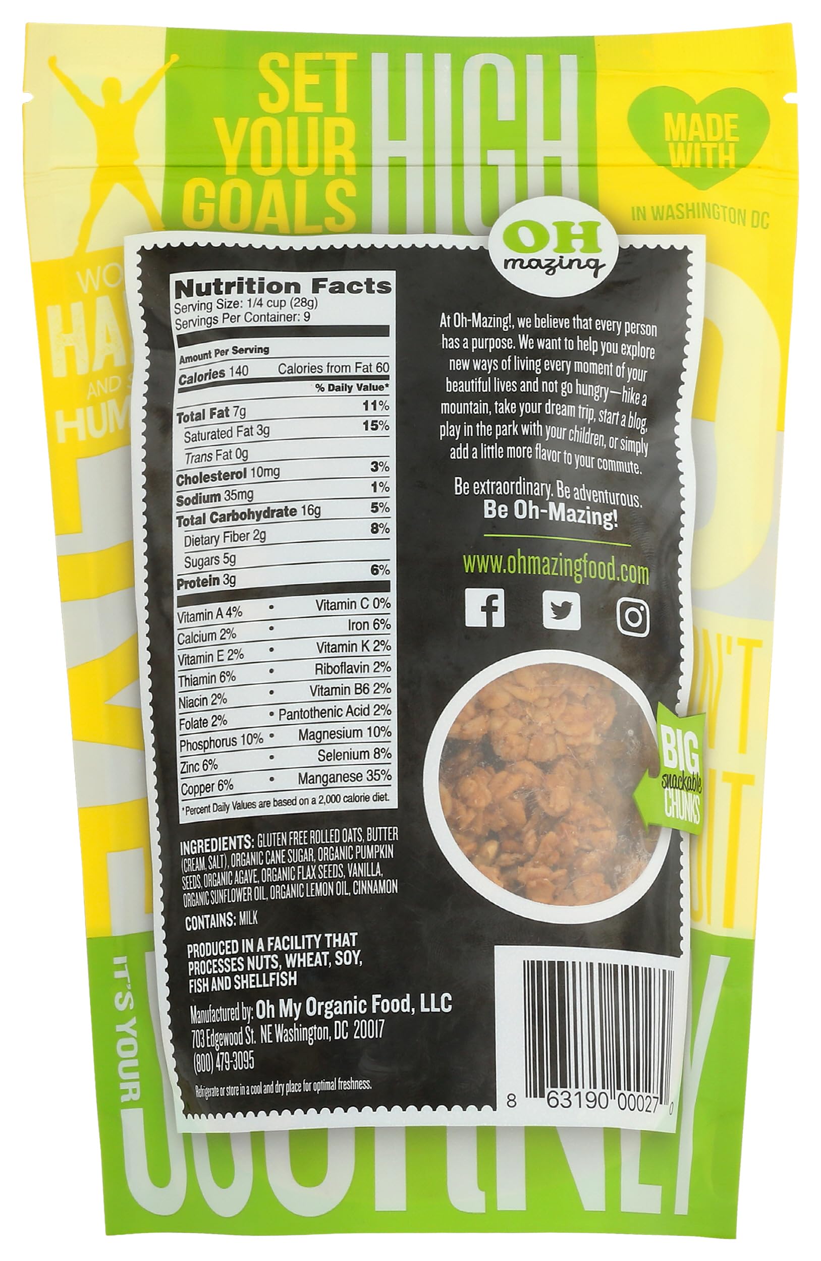 Oh Mazing, Bar Granola Lemon Bar, 10 Ounce