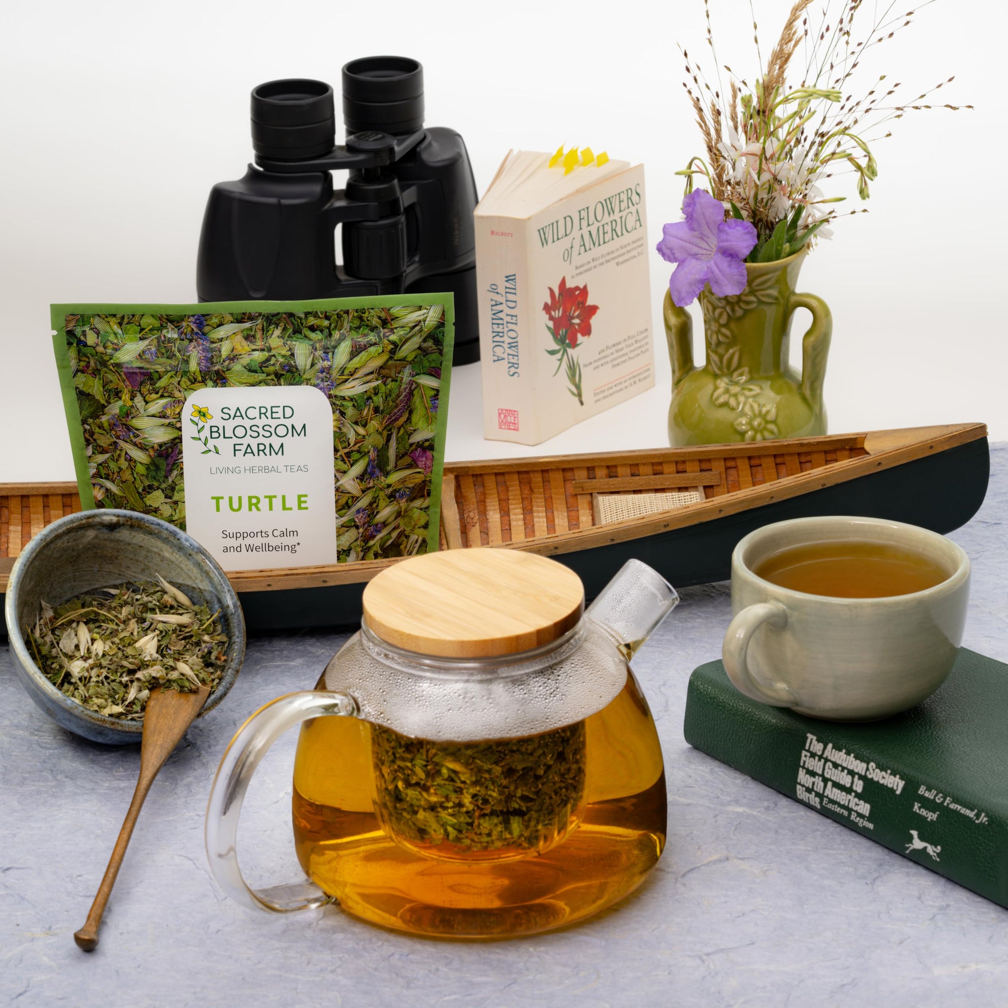 Turtle Herbal Tea | Sacred Blossom Farm | 1.4 oz Loose Leaf | Calm and Wellbeing* | Minimally Processed Wisconsin-Grown Herbal Tea & Medicinal Herbs |