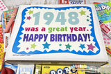 RETRO CANDY YUM ~ 1948 78th Birthday Gift Box Nostalgic Candy Mix from Childhood for 78 Year Old Man or Woman Born 1948