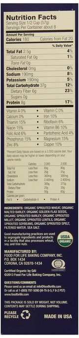 Food For Life Ezekiel 4:9 Organic Sprouted Grain Cereal, Golden Flax, 16-Ounce Boxes (Pack of 6)
