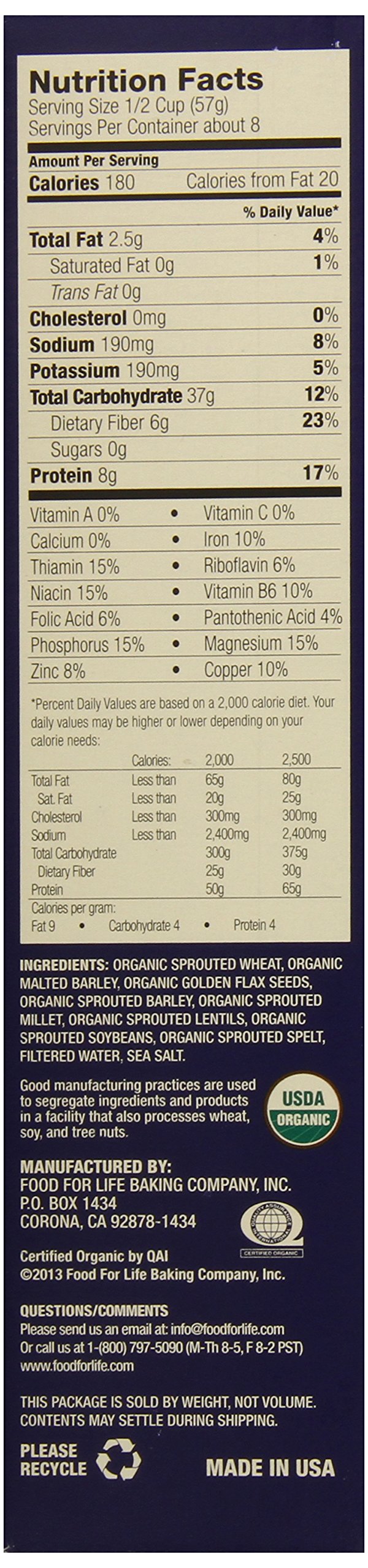 Food For Life Ezekiel 4:9 Organic Sprouted Grain Cereal, Golden Flax, 16-Ounce Boxes (Pack of 6)