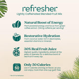Smartfruit Rekindle Refresher - Peach, Mango - Made with Real Fruit Juice, No Added Sugar, Coconut Water for Hydration, Green Coffee Bean Extract