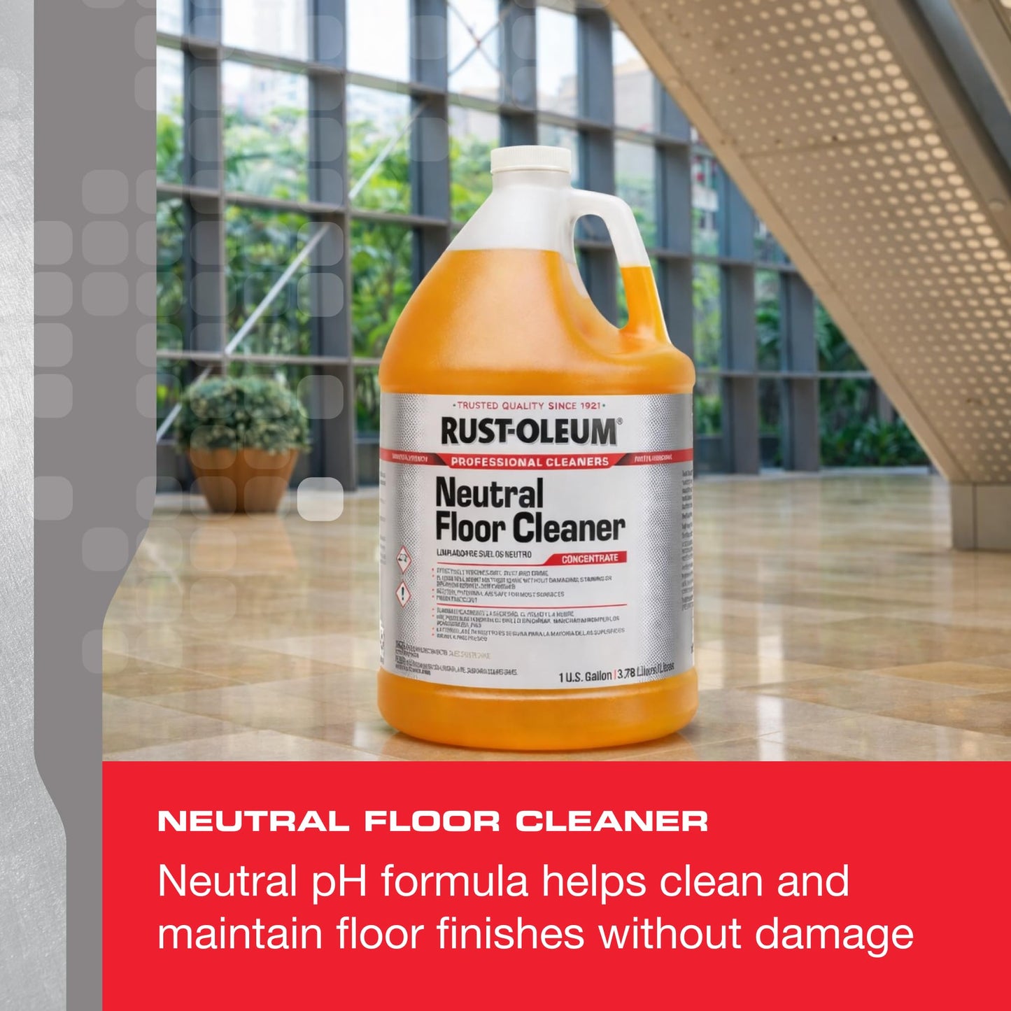 Rust-Oleum Professional Cleaners Neutral Floor Cleaner | 1 Gallon (128oz) | Professional Strength Concentrate | Neutral pH | Pine Scent