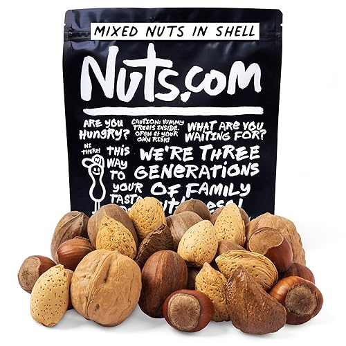 Nuts.com - Mixed Nuts in Shell - 2 Lb Bag, Healthy Snack Sampler, Includes Premium Walnuts, Almonds, Hazelnuts, Pecans & Brazil Nuts - Good Source