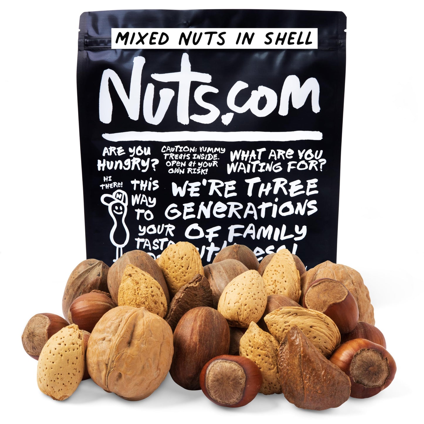 Nuts.com - Mixed Nuts in Shell - 2 Lb Bag, Healthy Snack Sampler, Includes Premium Walnuts, Almonds, Hazelnuts, Pecans & Brazil Nuts - Good Source