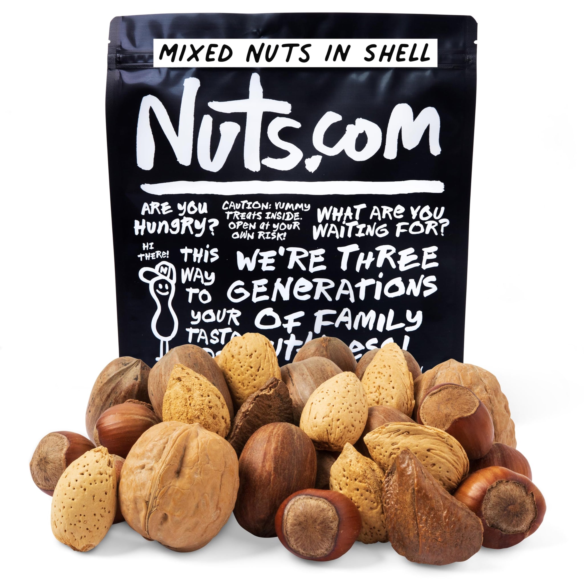 Nuts.com - Mixed Nuts in Shell - 2 Lb Bag, Healthy Snack Sampler, Includes Premium Walnuts, Almonds, Hazelnuts, Pecans & Brazil Nuts - Good Source