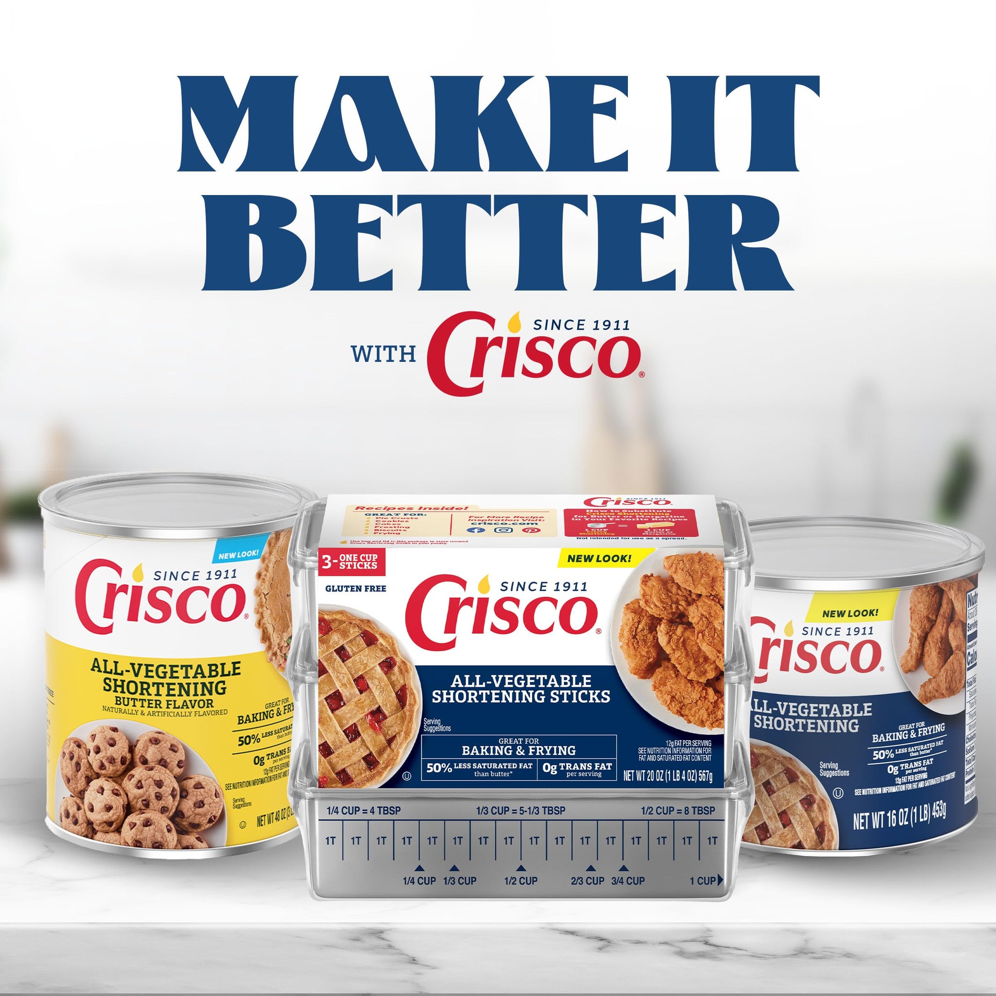 Crisco All-Vegetable Shortening Sticks, 6.7 Ounce