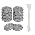 Lint Traps 10 Pieces Lint Trap Laundry Mesh Washer Hose Filter Hose Screen Filter Catcher with 10 Pcs Cable Ties Sink Drain Hose Filter Catcher
