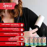 Pet Hair Lint Roller, 450 Sheets Furniture Lint Rollers for Pet Hair, 1 Heavy Duty Lint Roller for Clothes + 5 Sticky Lint Rollers Refills - Xfasten