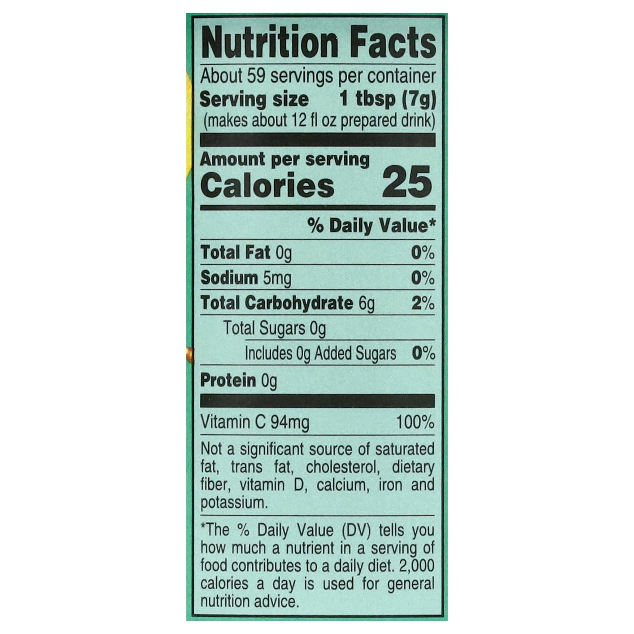 4C Zero Sugar Powdered Drink Mix Cannisters, Green Tea 1 Pack, 22 Quarts, Family Sized Cannister, Low Calorie, Thirst Quenching Flavors