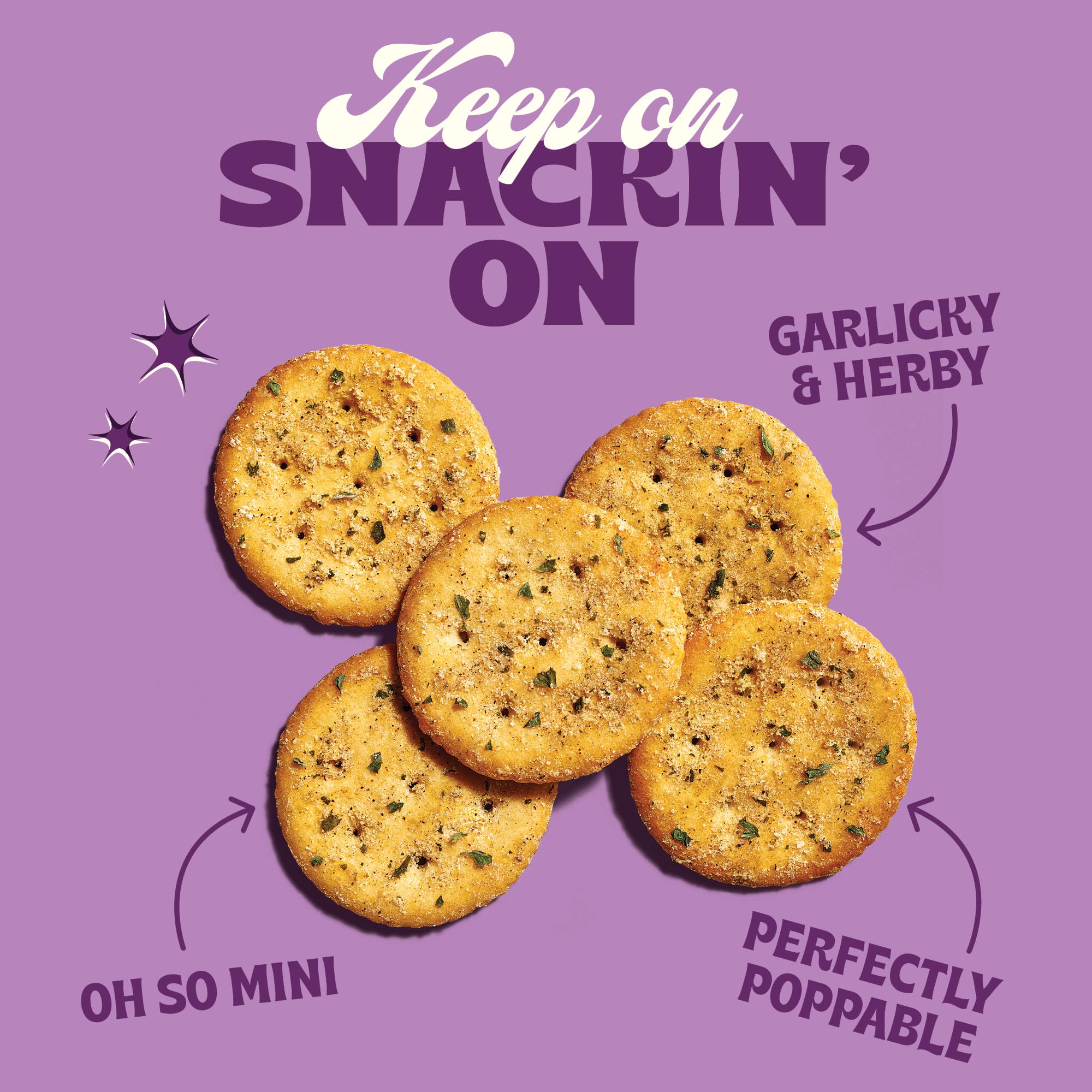 NEW Back to Nature Garlic & Herb Mini Seasoned Crackers, Non-GMO, Plant-Based Snack Cracker, Snack Happy, 5 oz Box
