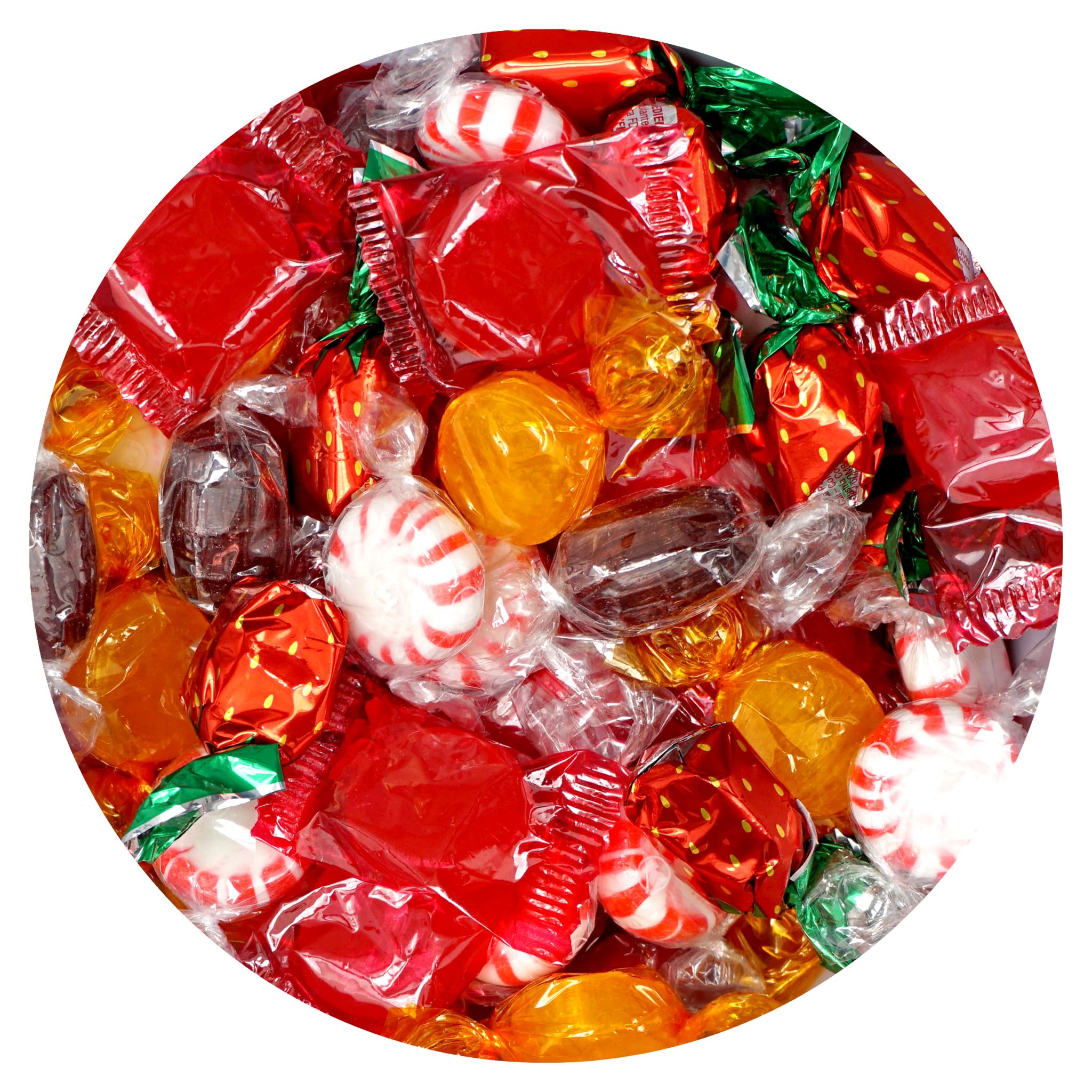 Old Fashioned Hard Candy Assortment, 1 Pound Bulk Candy (Approx. 75 pcs.), Butterscotch, Root Beer Barrels, Strawberry Filled Bon Bons, Cinnamon