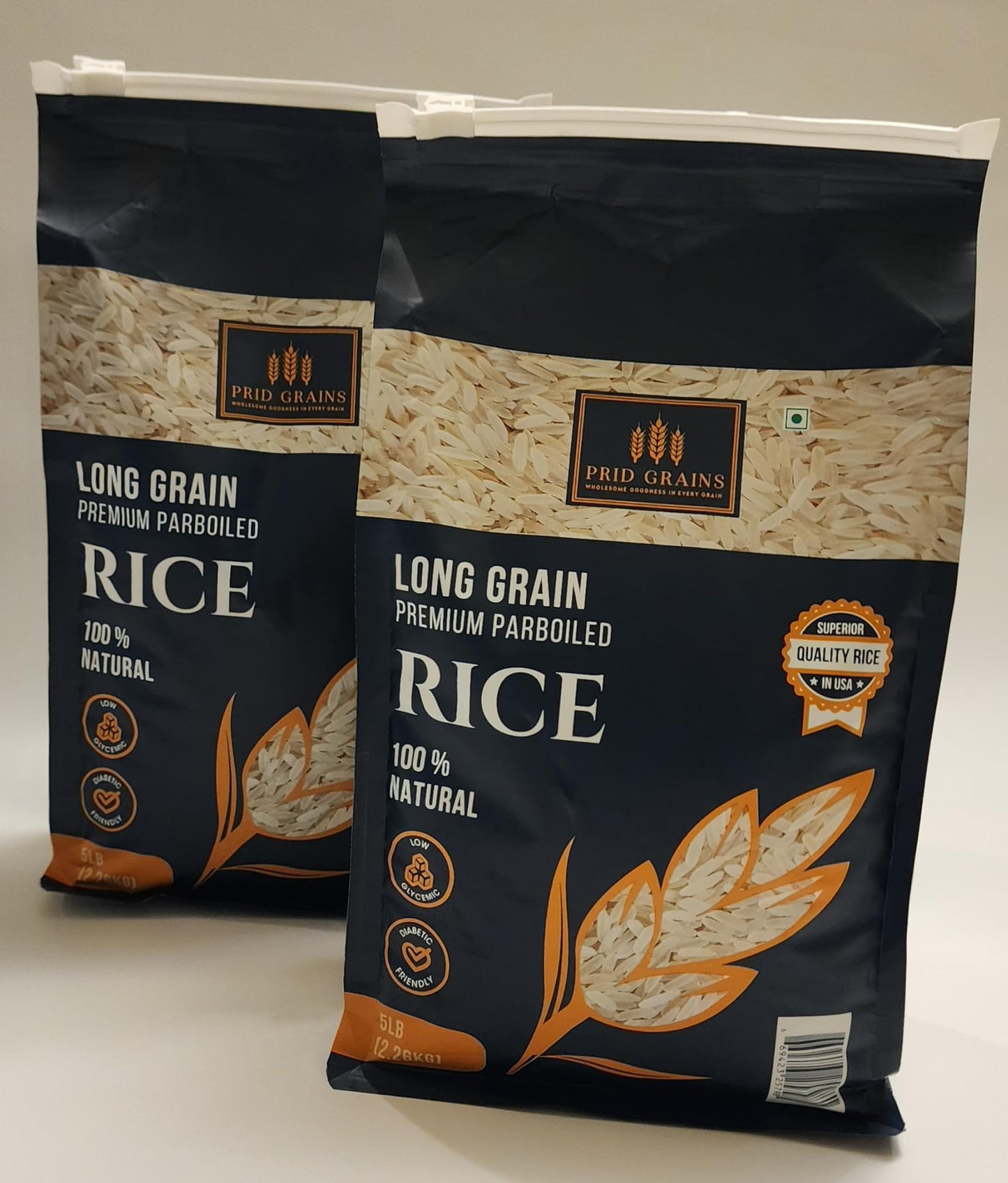 Prid Grains Premium Parboiled Rice, 5 lb Bag, Medium