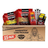 Jack Link's Beef Jerky Variety Pack Gift Basket - 15 Pack - Assorted Jerky, Steaks, and Meat Sticks - Ready to Eat Protein Snacks - Made with 100%