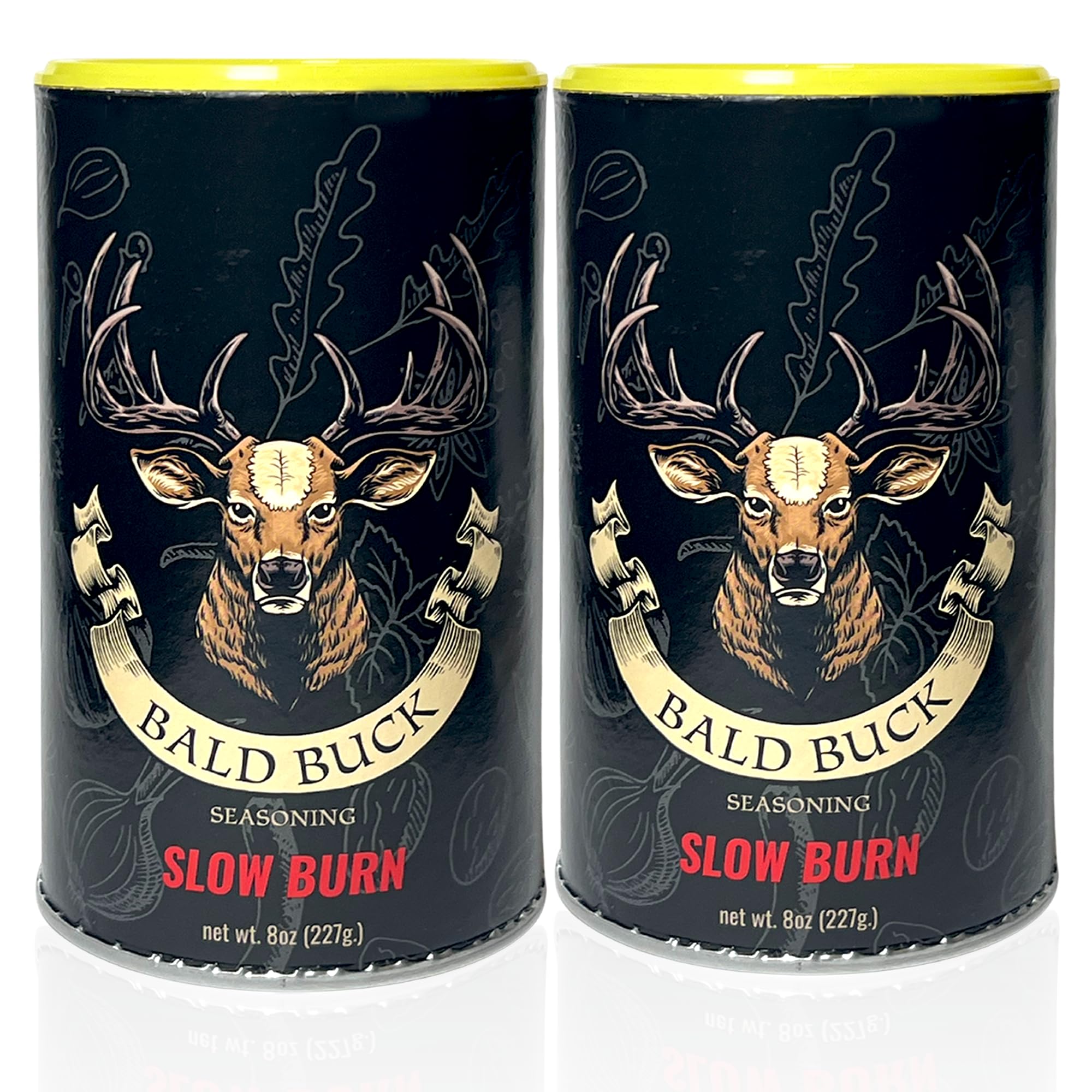 Bald Buck Seasoning Slow Burn (2 Pcs, 8 Oz) |Rib Rub BBQ Chicken Seasoning | BBQ Seasoning and Rub | Rotisserie Chicken Seasoning & BBQ Rubs for
