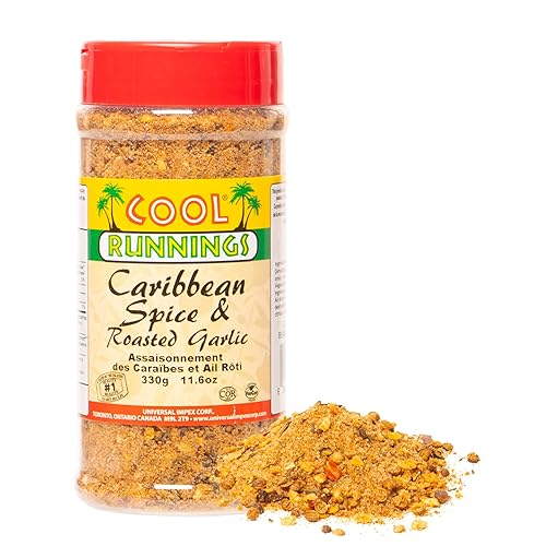 Cool Runnings Caribbean Spice & Roasted Garlic 330g - Used for Grilling, Roasting, and Marinating Meats, Seafood, and Vegetables, Perfect