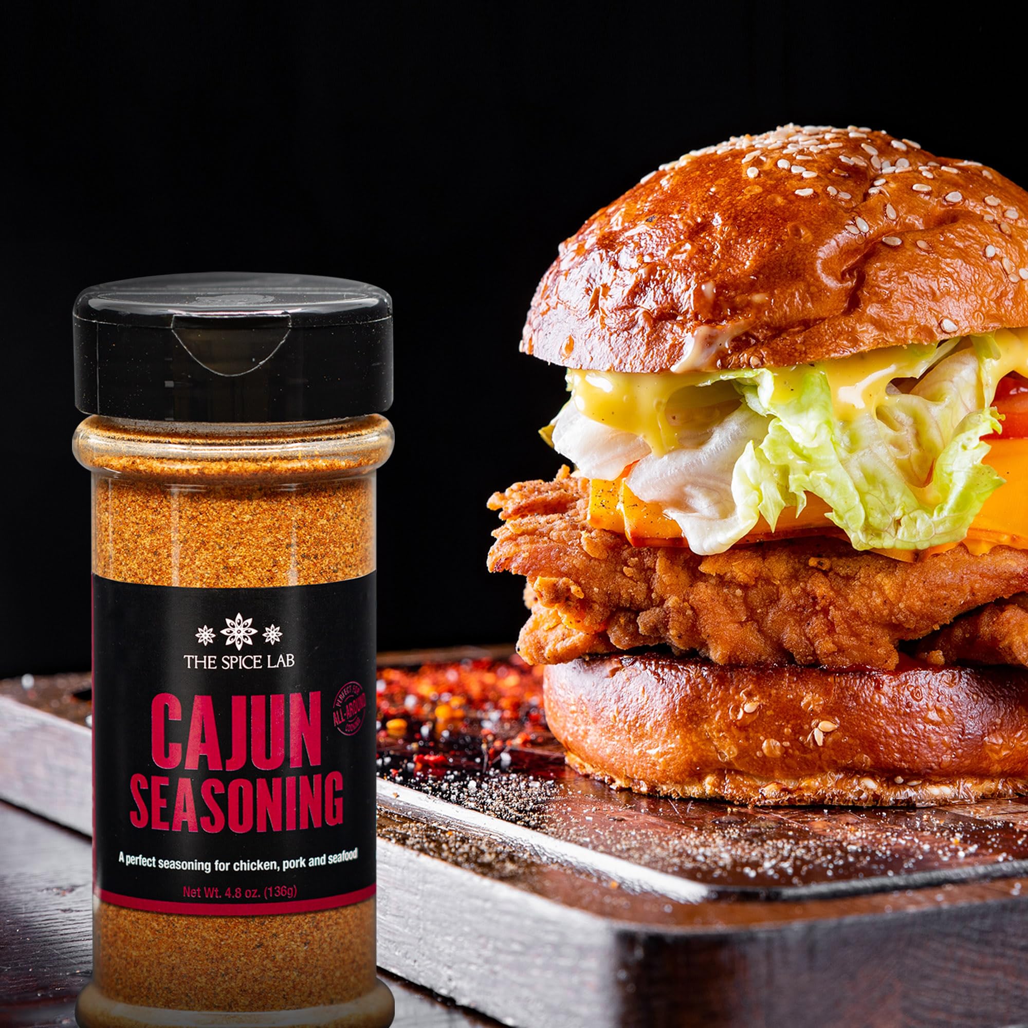 The Spice Lab Cajun Seasoning - Robust Gourmet Blend Cajun Powder Seasoning - Essential For Fish & Vegetables - The Definitive Mix to Infuse Southern