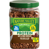 Nature Valley Protein Granola, Oats and Dark Chocolate, Resealable Tub, 22.5 oz