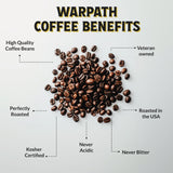 Warpath Coffee Medium Roast Ground Coffee, Summer Blend, High Caffeine, Extra Strong Roasted 100% Arabica Coffee Ground Beans, Caribbean Inspired Blue