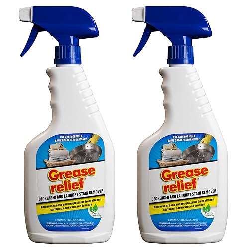 Grease relief Degreaser and Laundry Stain Remover - Heavy Duty Kitchen Cleaner Spray/All Purpose Degreaser for Stove Top, Oven, Grill, Car, Soil