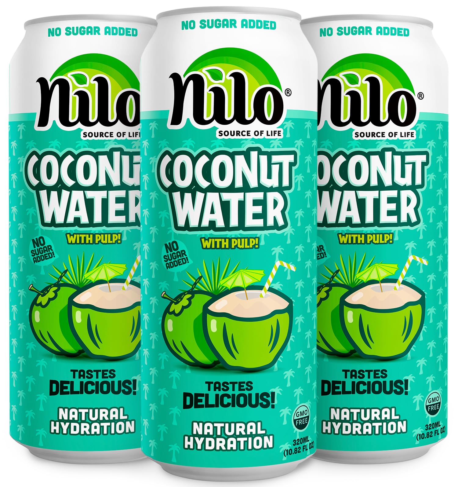 NILO 100% Pure Coconut Water | NO Sugar added | GMO FREE | NOT from Concentrate | 10.8 oz (Pack of 12)