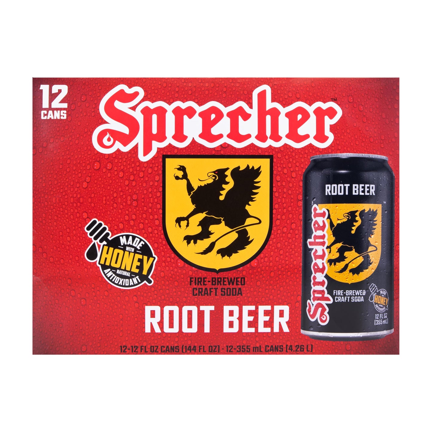 Sprecher Fire-Brewed Root Beer in 12 Fl Oz Cans (12 Pack), Craft Soda Made with Real Honey, Rich & Creamy Flavor.