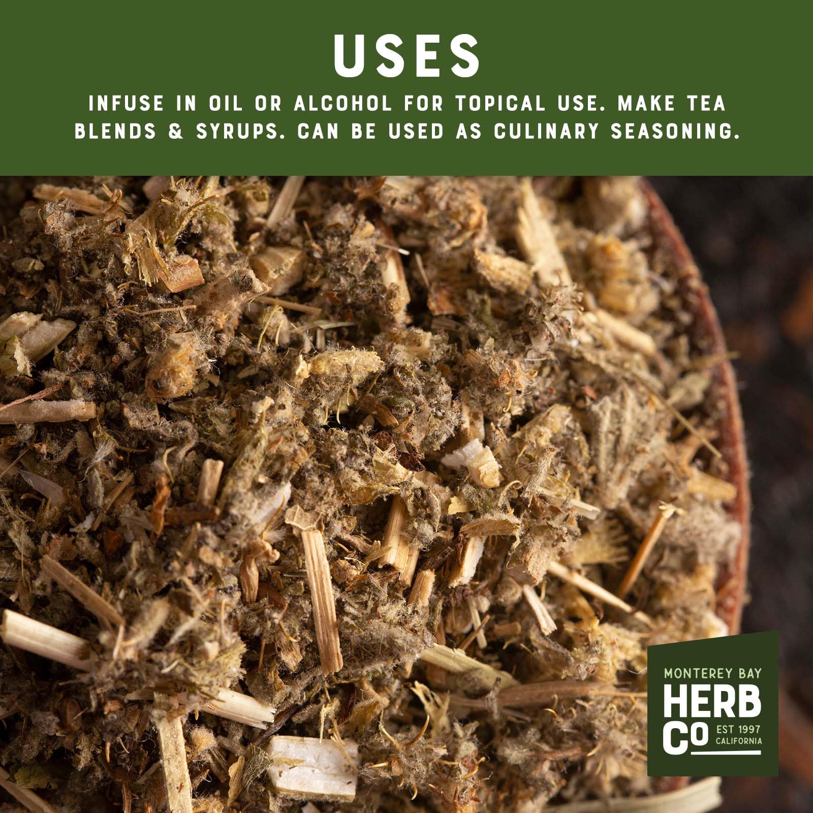 Horehound Cut & Sifted, by Herb Co, Marrubium Vulgare, White Horehound, from Albania, Kosher, for Tea, Tinics, Syrups, Lozenges, Seasoning