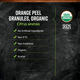 Frontier Organic Orange Peel Granules, 1-Pound Bulk, Citrusy Sweet Scent, Tangy Sharp Taste For Marinades Rubs & Sweet Treats