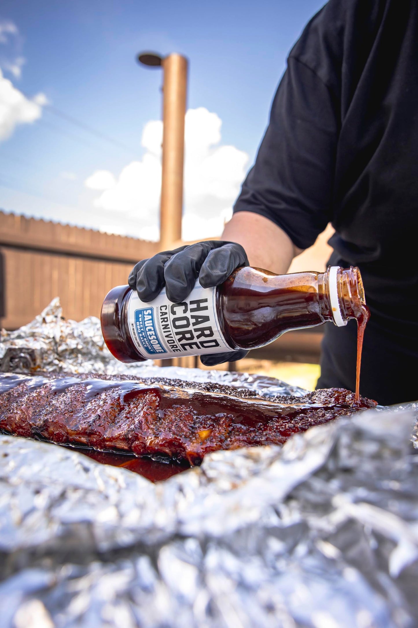 Hardcore Carnivore Saucesome BBQ Sauce (21 oz Bottle) Texas-Made Classic Sweet and Smoky Flavor