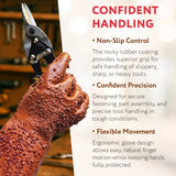 ABC PACK & SUPPLY Natural Rubber Coated PVC Gloves, Men's Size. Pack of 24 (12 Pairs) Dark Red Waterproof Work Gloves with a Rocky Finish. Heavy-Duty