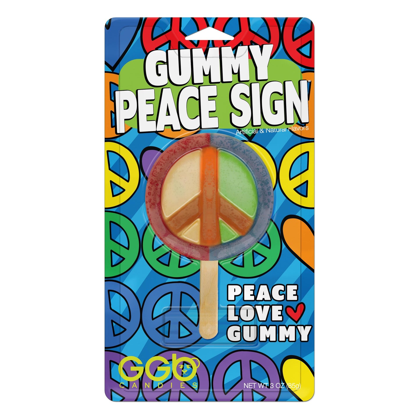 Gummy Peace Sign - A Sweet Symbol of Harmony and Flavorful Fun from GGB Candies! (3 Ounce)