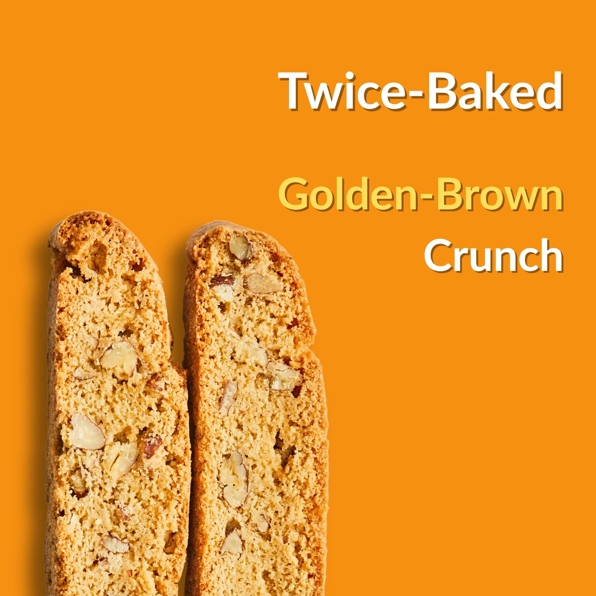 DeLallo Orange Pecan Biscotti Authentic Italian Recipe, Golden Brown Twice Baked Cookies, Kosher, Non-GMO, All Natural Italian Biscuits Made in Small