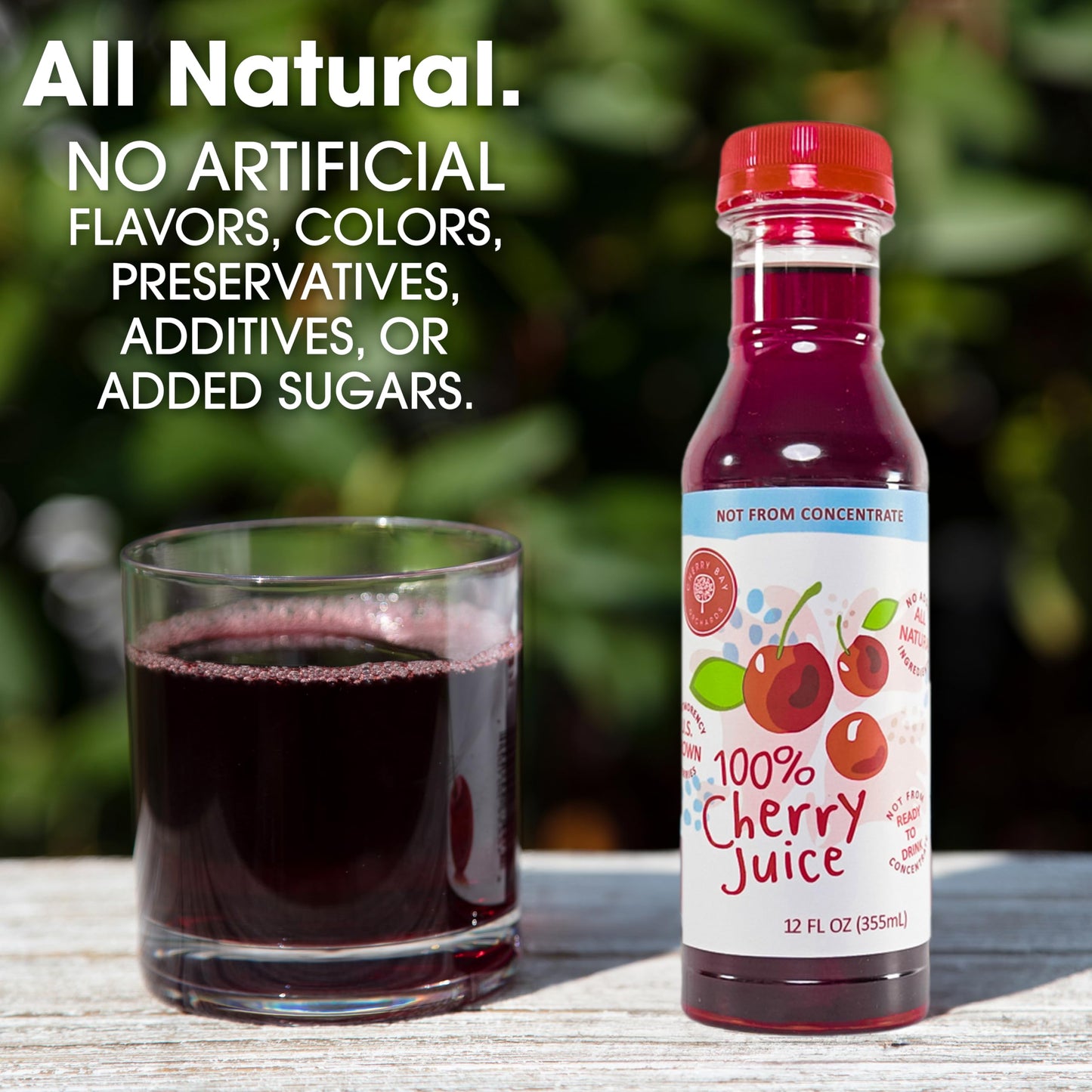 Cherry Bay Orchards Montmorency Tart Cherry Juice - (3 pack - 12oz Bottles) - 100% Domestic, All Natural Ingredients, No Added Sugar, Gluten-Free, GMO